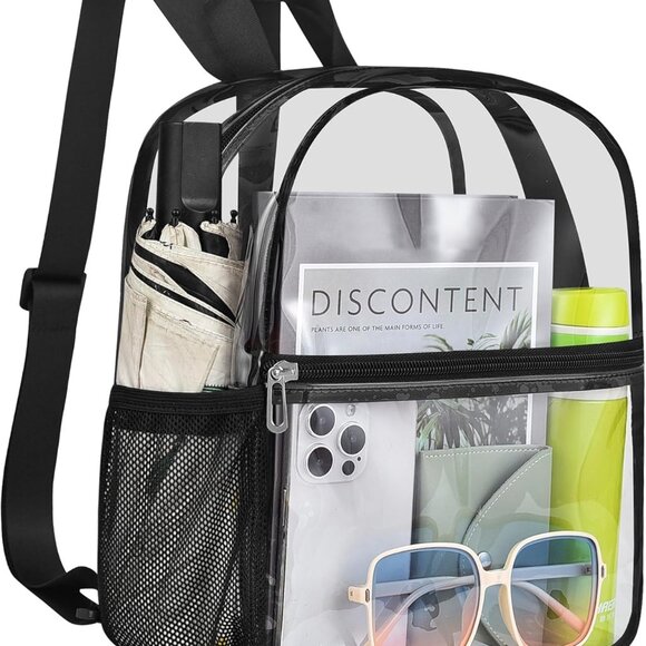 Clear Backpack Stadium Approved 12×12×6 Clear Mini Backpack Small Transparent Ba - Picture 1 of 7